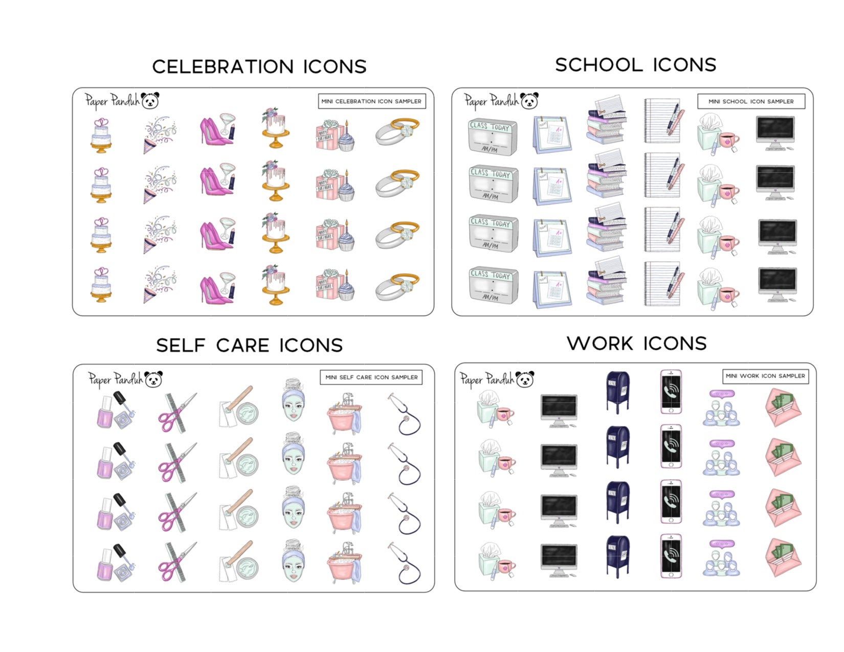 1650x1275 Mini Planner Icons