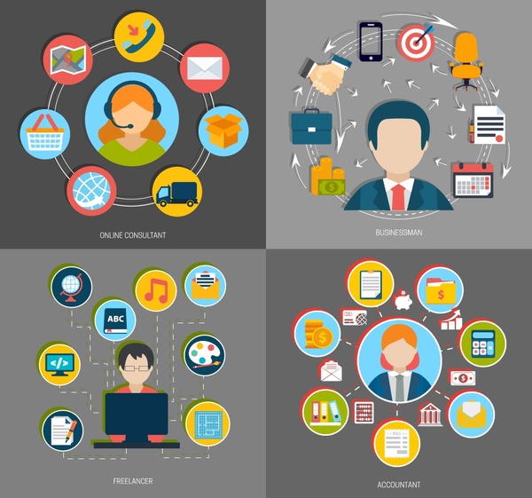 600x561 Professions Concepts Design With Human And Career Icons Free