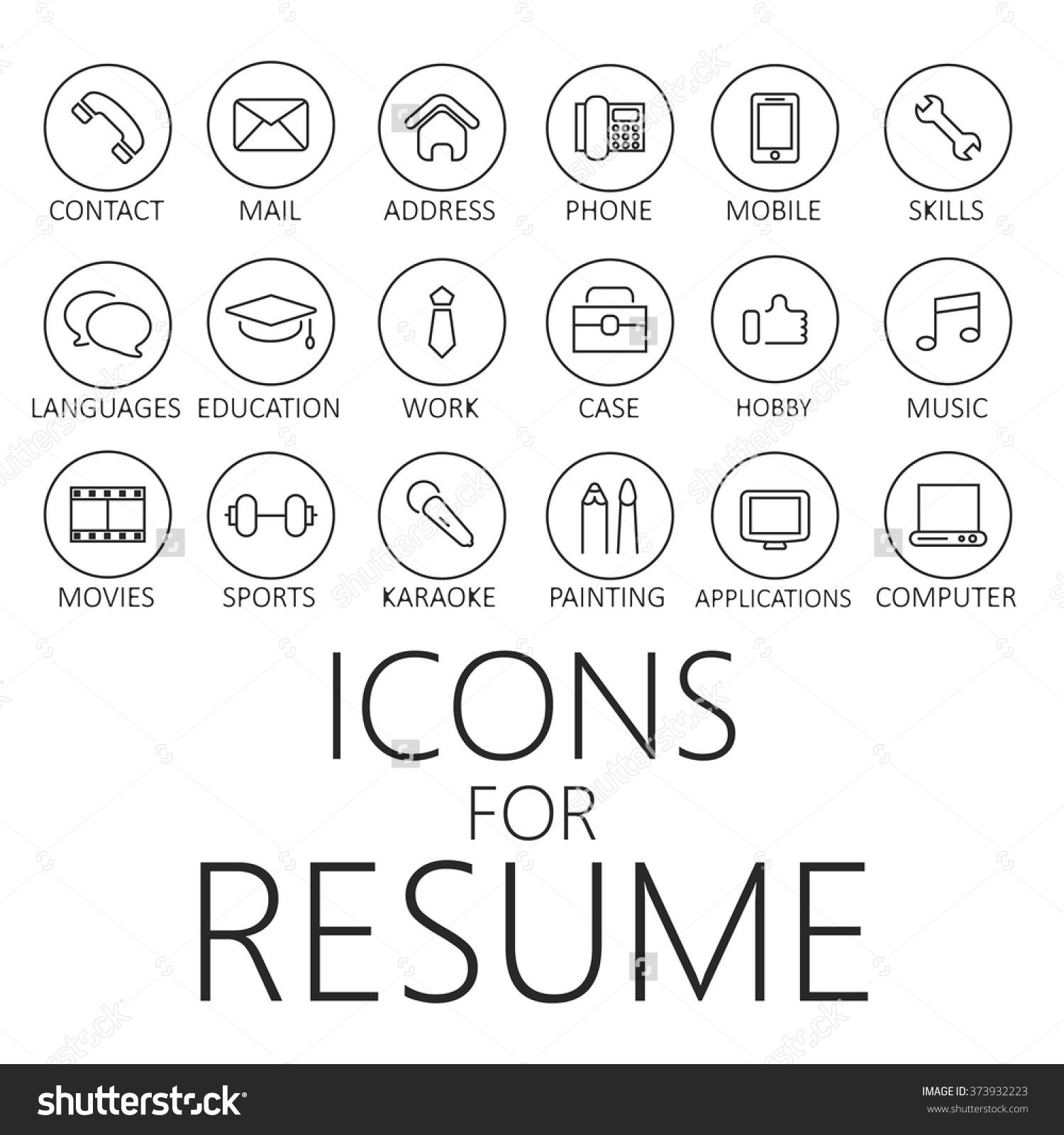1500x1600 Thin Line Icons Pack For Cv, Resume, Job Icons Icones Cv, Cv