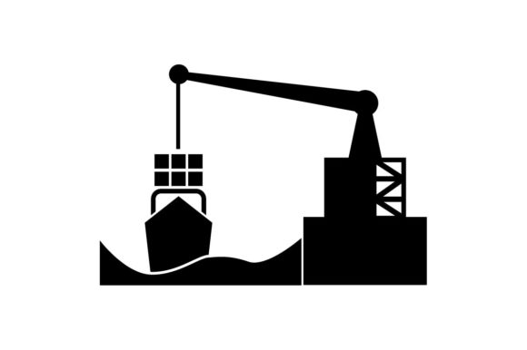 580x386 Crane, Dock, Cargo Icon Vector Graphic