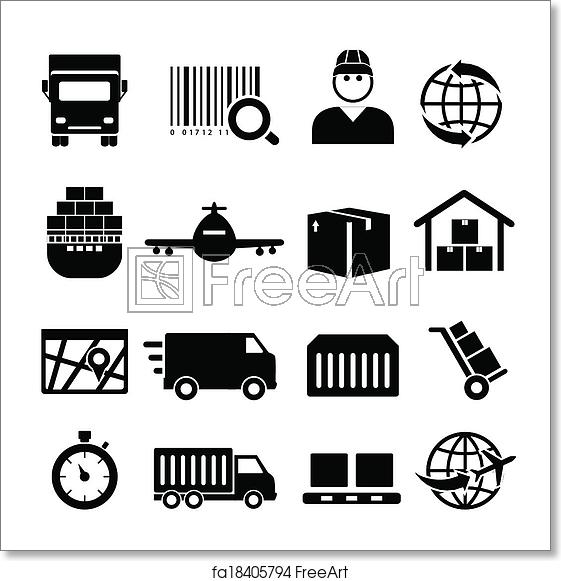 561x581 Free Art Print Of Shipping And Cargo Icons Shipping And Cargo