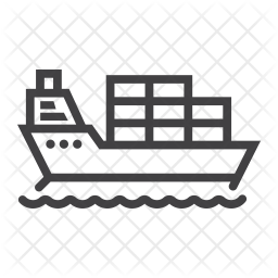 256x256 Cargo Ship Icon Of Line Style