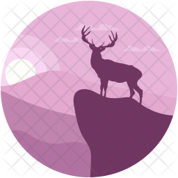 256x256 Caribou Icon Of Flat Style
