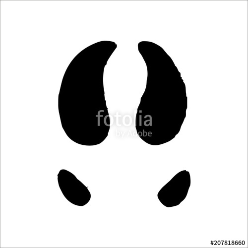 500x500 Caribou Footprints Icon Vector Illustration Stock Image