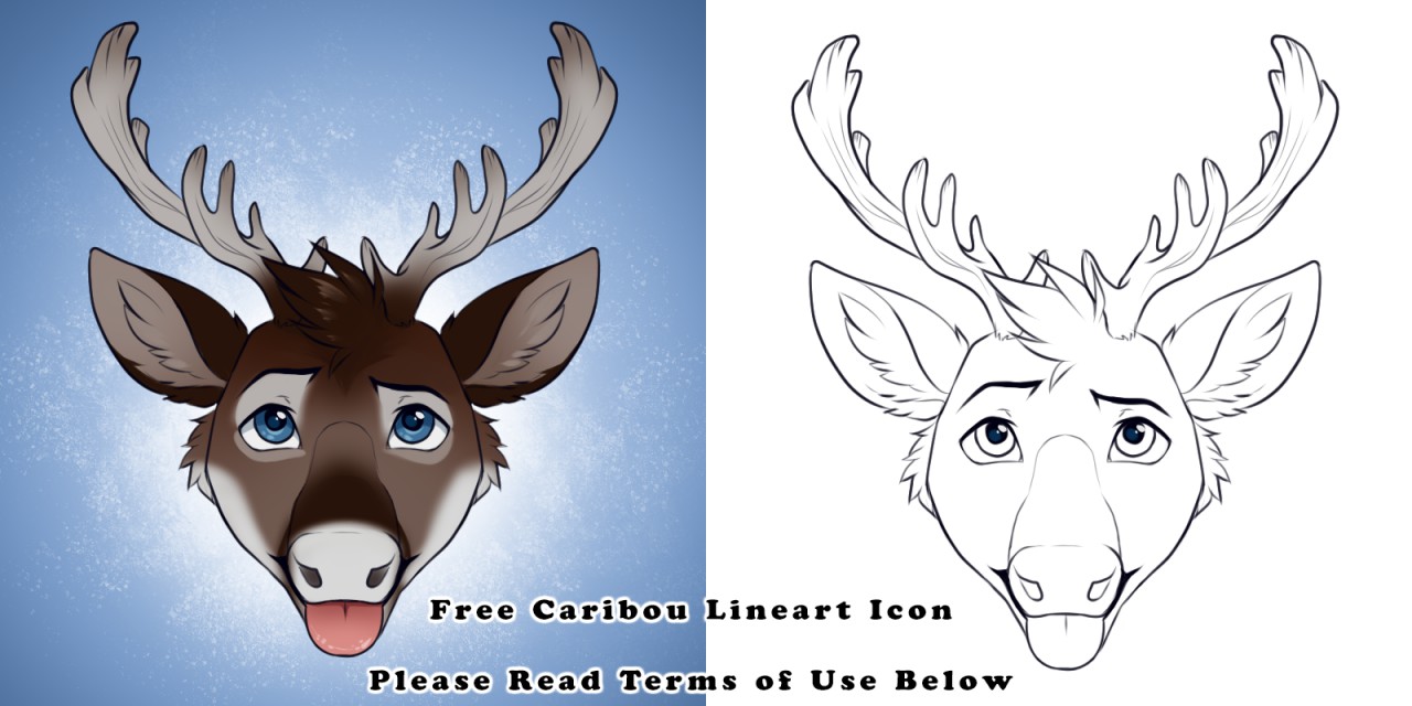 1280x640 Free Caribou Icon W Lineart