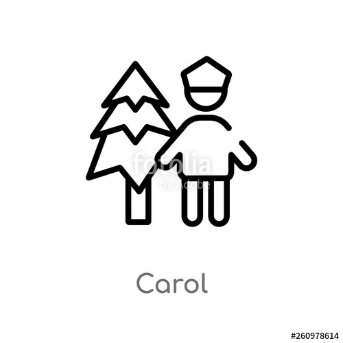 500x500 Outline Carol Vector Icon Isolated Black Simple Line Element