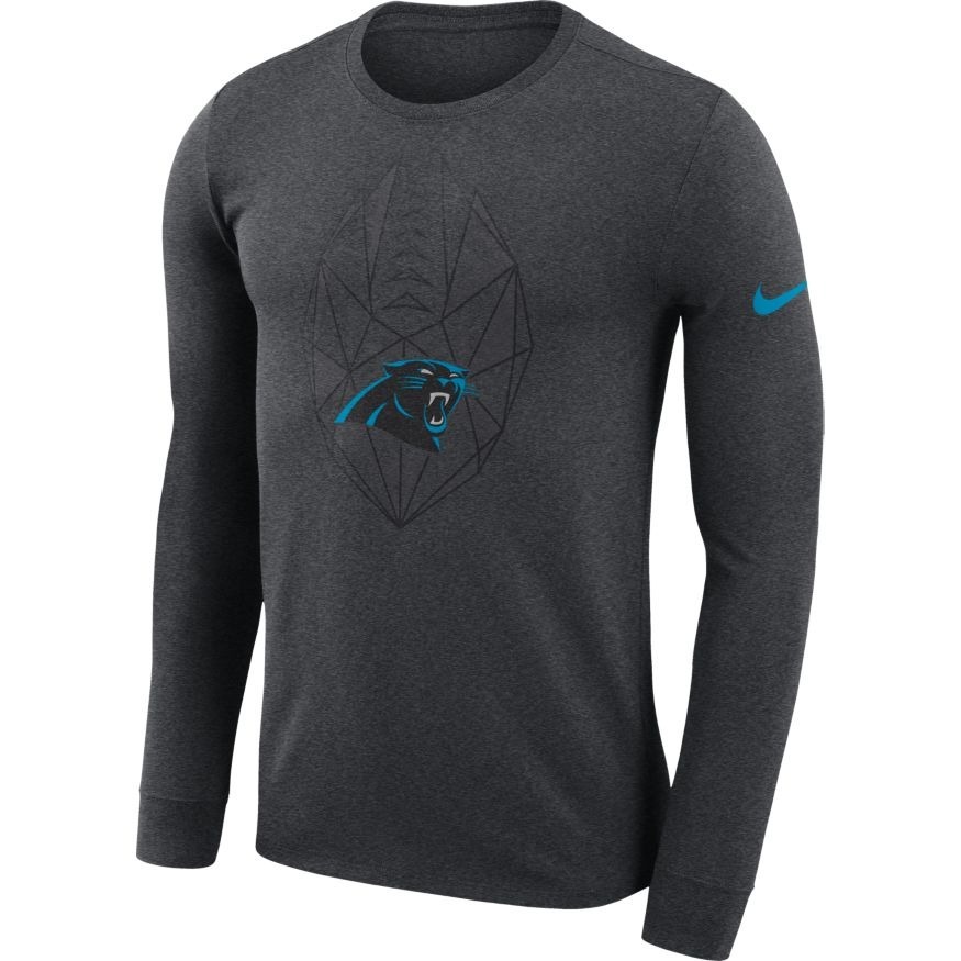 875x875 Men's Charcoal Nike Icon Ls T Shirt Carolina Panthers Official Shop