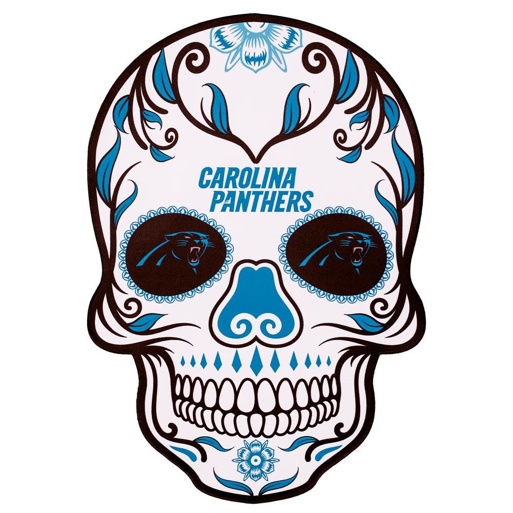 1000x1000 Applied Icon Nfl Carolina Panthers Outdoor Skull Graphic Small