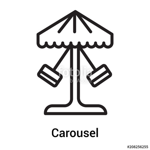 500x500 Carousel Icon Vector Sign And Symbol Isolated On White Background