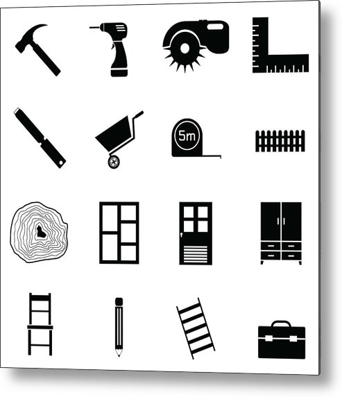 493x572 Carpenter Icon Set Metal Print