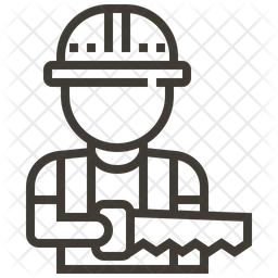 256x256 Carpenter Icon Of Line Style