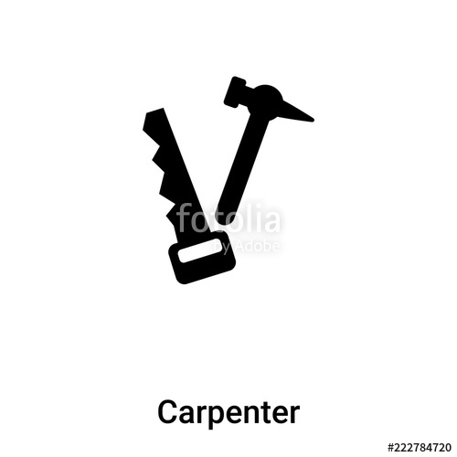 500x500 Carpenter Icon Vector Isolated On White Background, Logo Concept