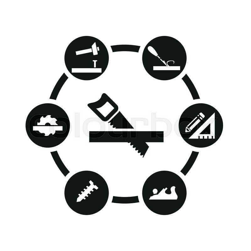 800x800 Vector Black Carpentry Icon Set Stock Vector Colourbox