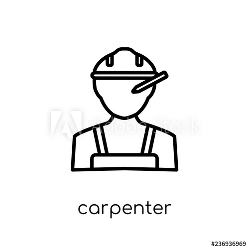 500x500 Carpenter Icon Trendy Modern Flat Linear Vector Carpenter Icon