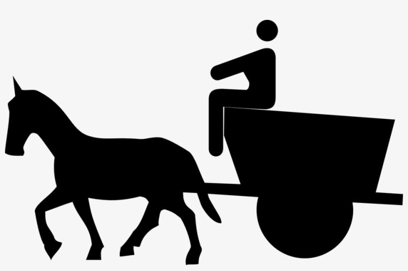 820x545 Drawn Cart Silhouette Horse