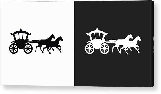 634x369 Horse Carriage Icon On Black And White Vector Backgrounds Acrylic