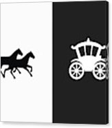163x186 Horse Carriage Icon On Black And White Vector Backgrounds Canvas