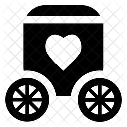256x256 Wedding Carriage Icon Of Glyph Style