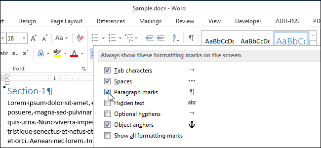 650x300 How To Display Non Printing Characters In Word