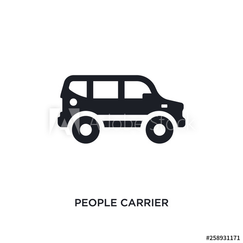 500x500 Black People Carrier Isolated Vector Icon Simple Element