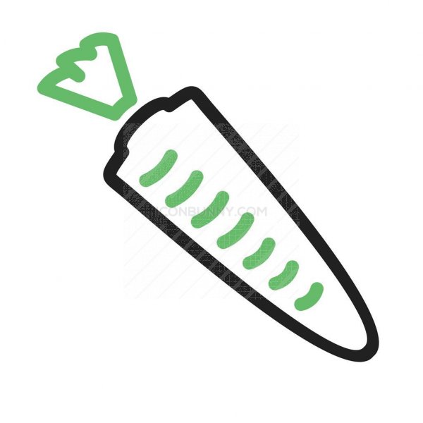 600x600 Carrot Line Green Black Icon
