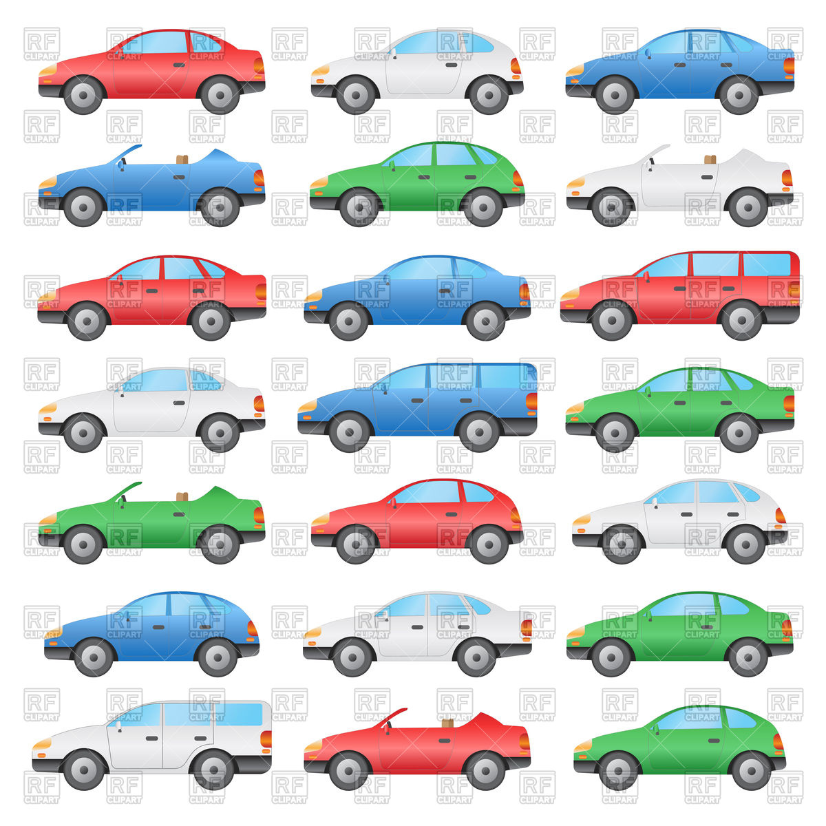 1200x1200 Set Of Colorful Cars Icon Vector Image Of Signs, Symbols, Maps