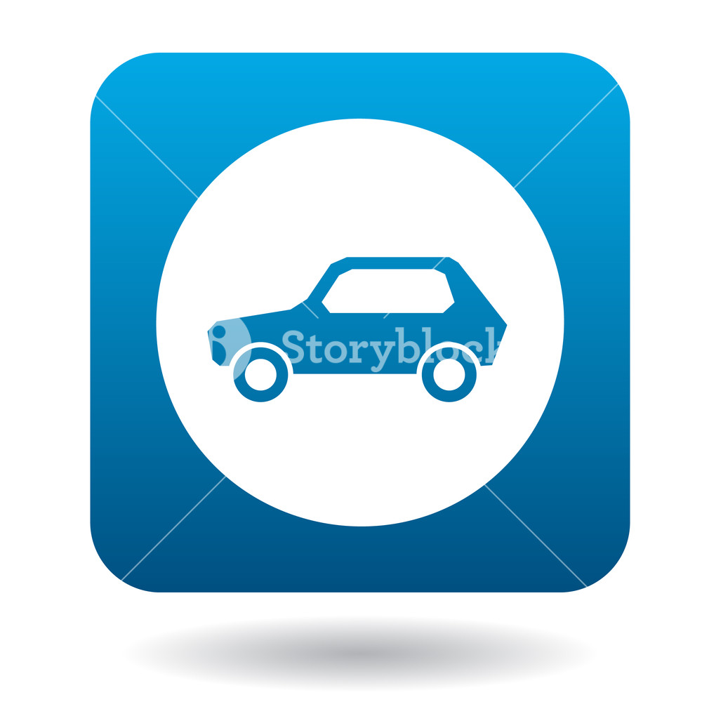 1000x1000 Sign Cars Icon In Simple Style In Blue Square Rules Of The Road