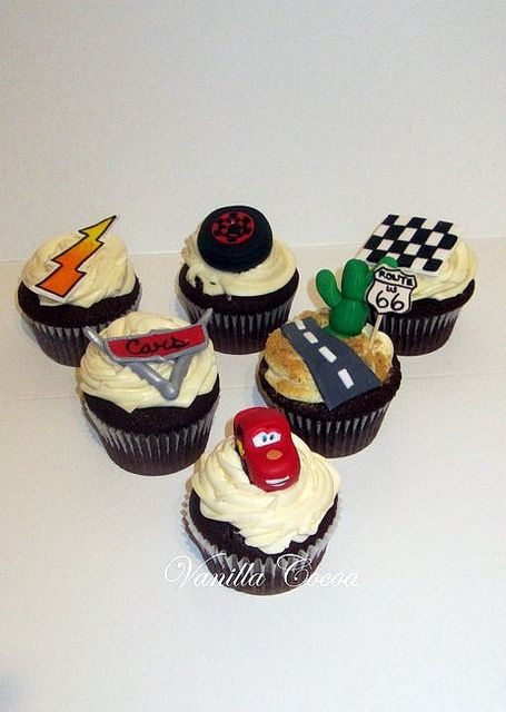 455x640 Disney Cars Movie Icon Cupcakes Cars Bolos, Cupcakes, Cumple