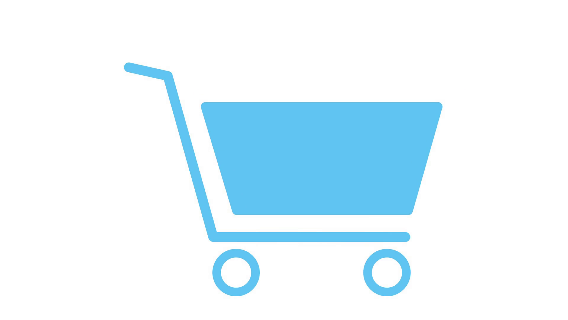 1920x1080 Shopping Trolley Cart Icon In And Out Animation Blue Motion