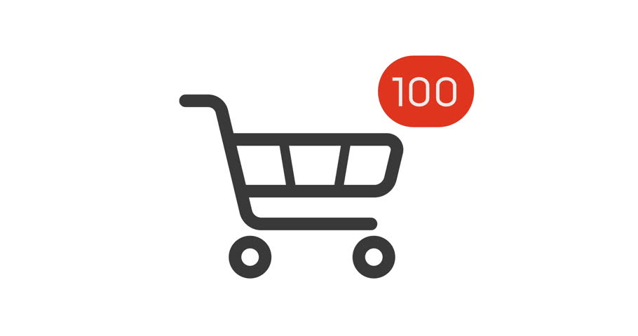 910x480 Animation Shopping Cart Icon With Stock Footage Video