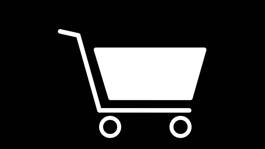 852x480 Shopping Trolley Cart Icon In Stock Footage Video