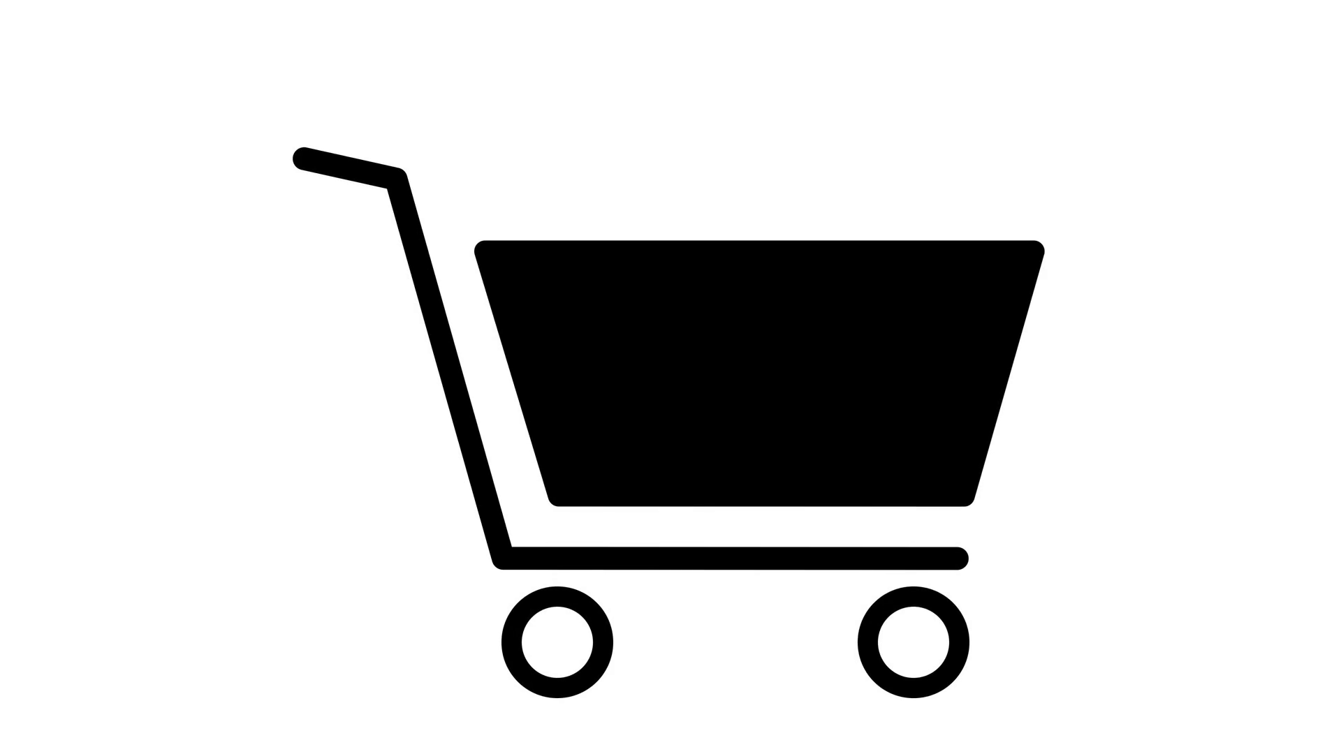 1920x1080 Shopping Trolley Cart Icon In And Out Animation Black And White