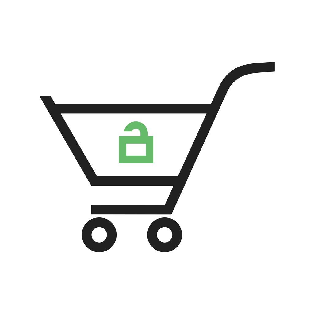 1024x1024 Unlock Cart Line Green Black Icon