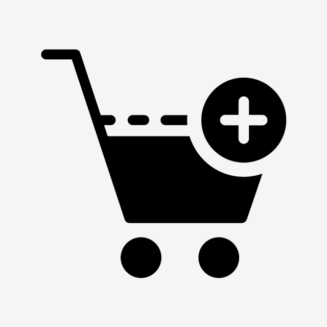 640x640 Add Shopping Cart Icon, Black Vector Illustration, Add Shopping