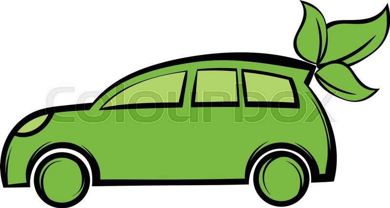800x428 Eco Car Icon In Cartoon Style Isolated Stock Vector Colourbox