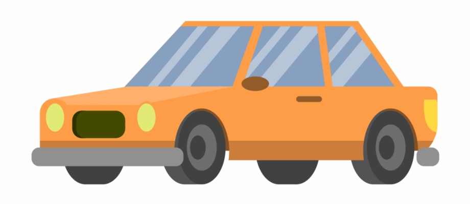 920x402 Cartoon Car Png Icon Orange Color Transparent Background