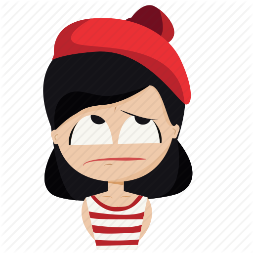 512x512 Cartoon, Character, Girl, Sad, Woman Icon