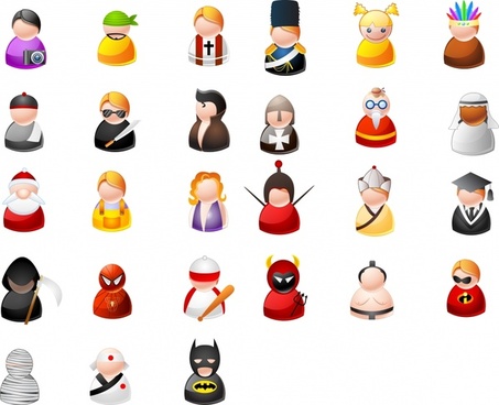 453x368 Human Career Icons Colorful Modern Sketch Cartoon Characters Free