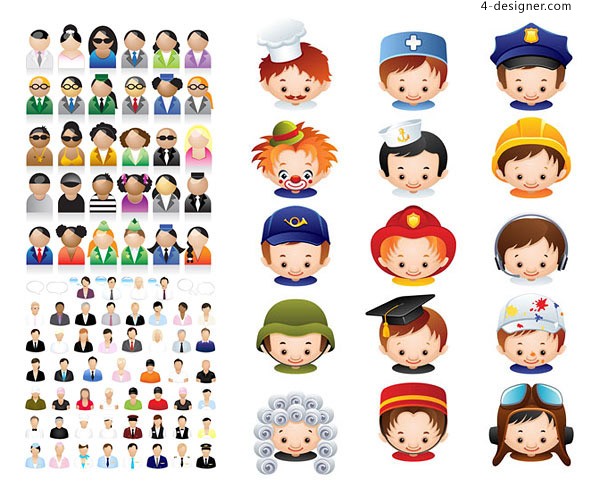 600x496 Designer Cartoon Style Professional Character Icon Vector Material