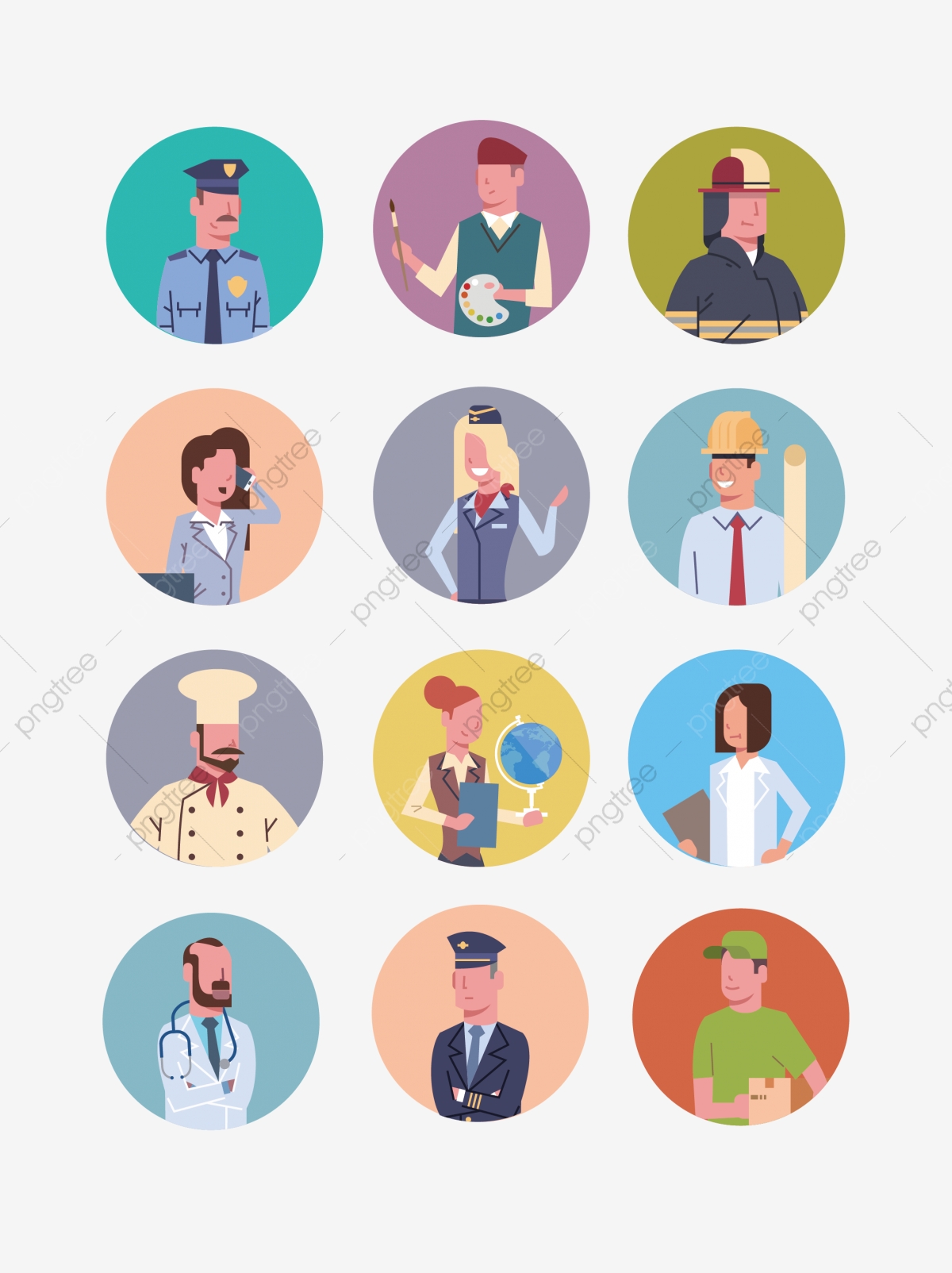 1200x1604 Cartoon Professional Character Avatar Design Material Icon Ui