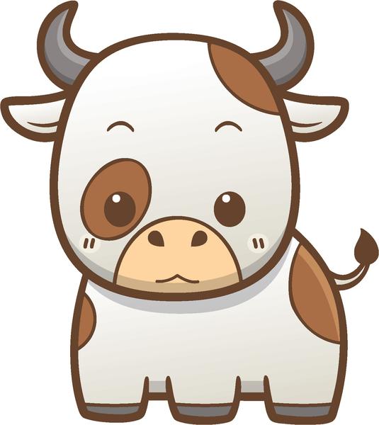 535x600 Cute Simple Kawaii Farm Animal Cartoon Icon