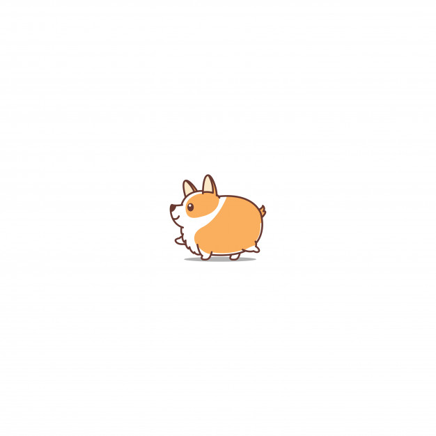 626x626 Fat Corgi Dog Walking Cartoon Icon Vector Premium Download