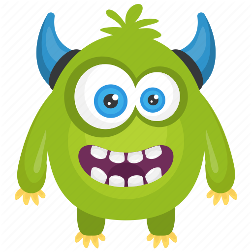 512x512 Angry Devil Monster, Angry Monster, Devil Monster, Green Monster