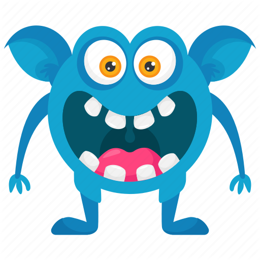 512x512 Angry Monster, Crazy Monster, Excited Monster, Monster Cartoon