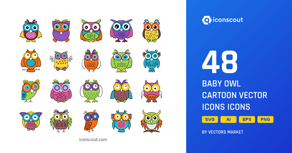 1200x630 Download Baby Owl Cartoon Vector Icons Icon Pack