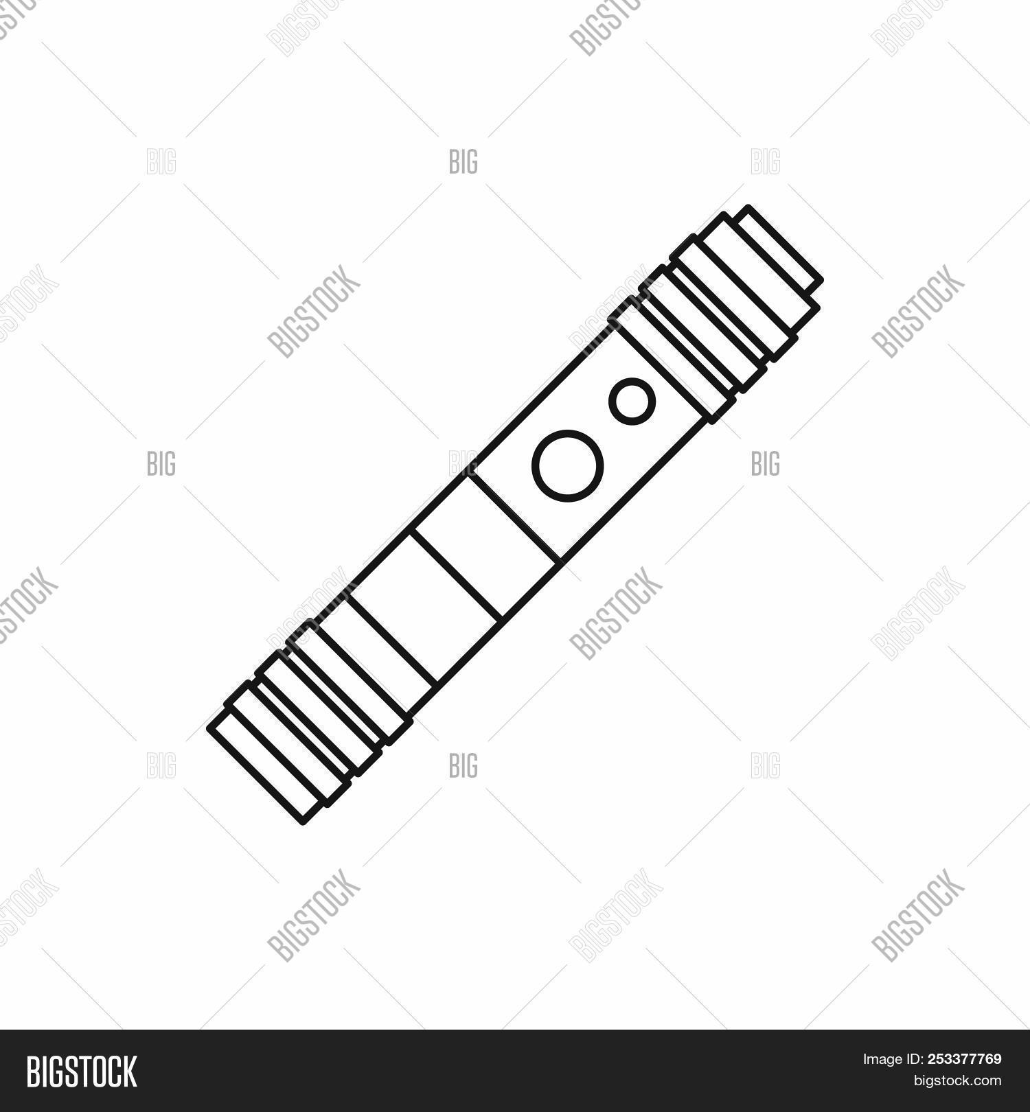 1500x1620 Electronic Cigarette With Cartridge Icon In Outline Image
