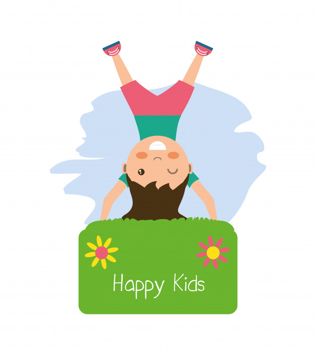 626x703 Cartoon Little Girl Doing A Cartwheel Icon Vector Premium Download