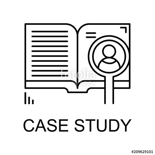 500x500 Case Study Icon Element Of Web Development Signs With Name