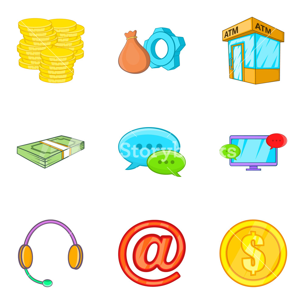 1000x1000 Cashflow Icons Set Cartoon Set Of Cashflow Vector Icons For Web