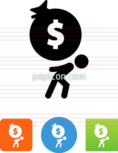 Person Carrying Large Bag Of Cash Icon 400x517 Person Carrying Large Bag Of Cash Icon
